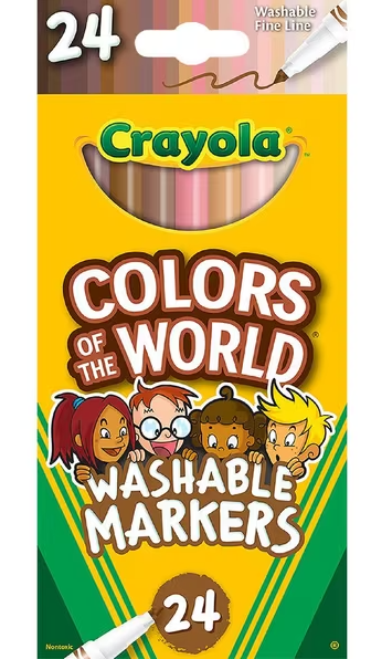 Crayola Colours of the World Fine Line Markers 24 Pack