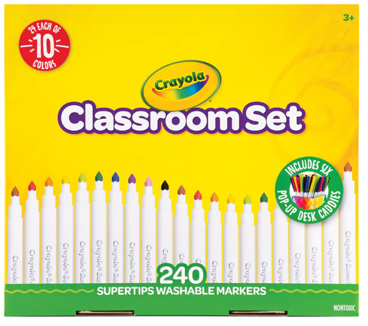 Crayola Supertips Marker with Desk Caddies Classpack of 240